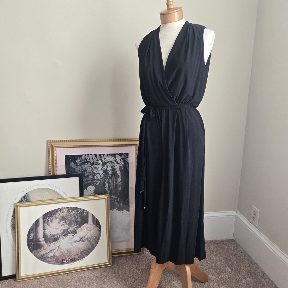 Vince Camuto Stretch Black One Piece Dress Pantsuit